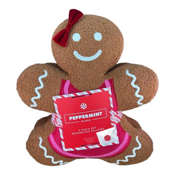 Peppermint Place 2-Piece Gingerbread Man Decorative Pillow Set - Picture 4 of 8